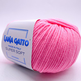 Пряжа Lana Gatto Supersoft 14473 розовый неон