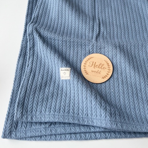 Плед вязаный "Синий"