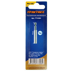 Удлинитель ПРАКТИКА магнитный держатель  75мм для бит 1/4