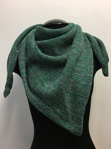 Треугольный шарф-косынка (зеленый меланж)