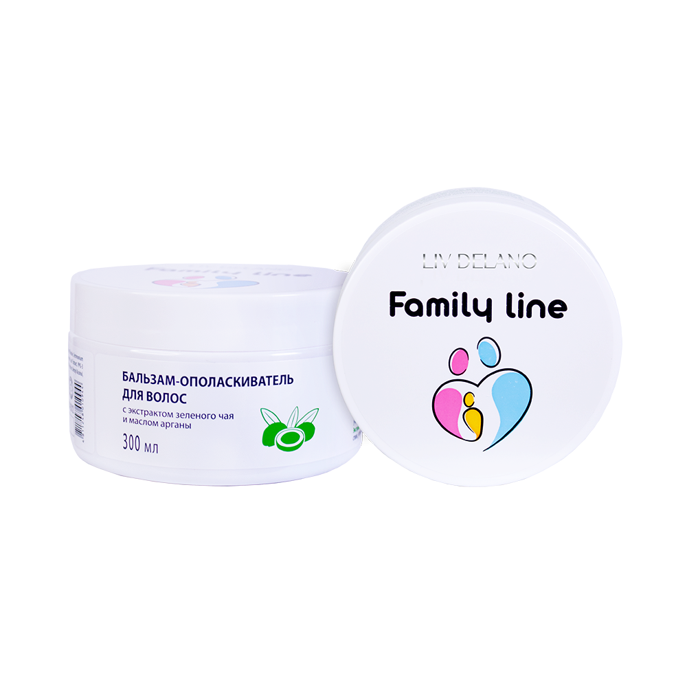 Liv-delano Family Line Бальзам-ополаскиватель для волос экстрактом зеленого чая и маслом арганы300мл