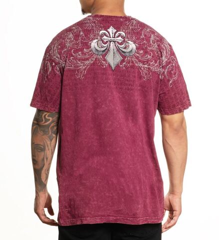 Affliction | Футболка мужская Collapse Tee BURGANDY LAVA WASH A27240 сзади