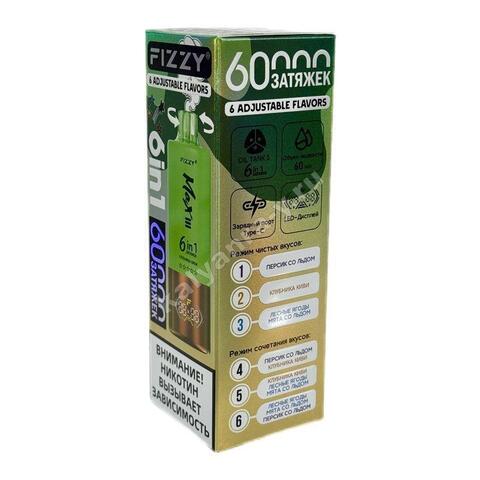 Fizzy Max III (6 в 1) 60000 затяжек - Клубника Киви (микс №12)