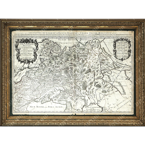 Карта. Белая Россия или Московия. La Russie Blanche ou Moscovie. 1685