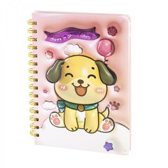 Блокнот 14,5 см * 21 см, гребень, Alingar, ламинация, конгрев, эффект 3D, клетка, 80 л., &quot;Веселый щенок&quot;