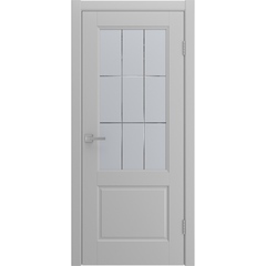 Межкомнатная дверь Патриция светло-серая эмаль со стеклом