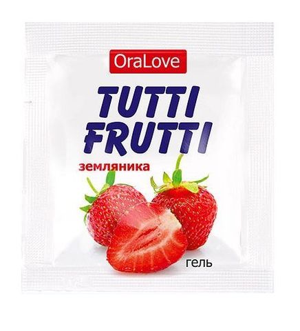 Пробник гель-смазки Tutti-frutti с земляничным вкусом - 4 гр. - Биоритм Одноразовая упаковка LB-30008t