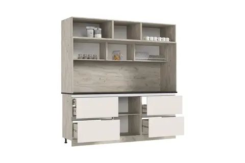 Кухня Карина Центральная секция 2200 (Дуб Крафт серый,Кашемир)