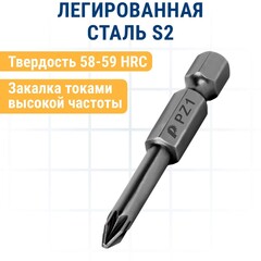 Бита отверточная ПРАКТИКА Профи PZ-1 х 50мм (2шт) (035-738)