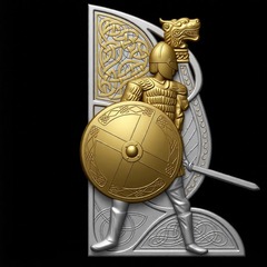 Силиконовый молд № 1102 Воин Большой правый