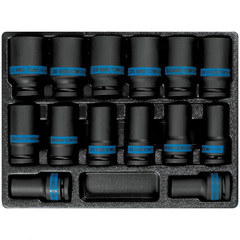 KING TONY (9-6414MP) Набор ударных глубоких торцевых головок 3/4", ложемент, 14 предметов