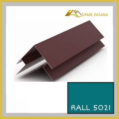 Угол наружный сложный 75мм RALL 5021-Водная синь 0,45мм 2м