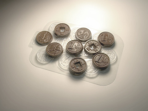 Форма пластиковая для шоколада «Монеты»