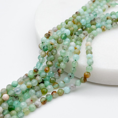 Хризопраз граненый бусины, диаметр 3,4-3,6 мм, цена за отрезок 19 см (1/2 нити)