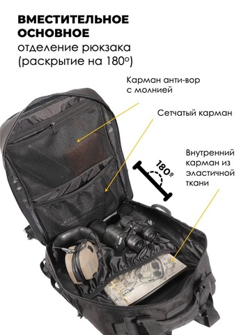 Картинка рюкзак тактический Swicky BK-2265 black - 5