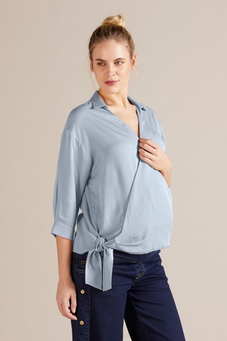 Блузка для беременных 09731 голубой