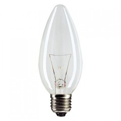 ФИЛИПС Лампа накаливания E14, 40W (B35 CL) свеча малая прозрачная