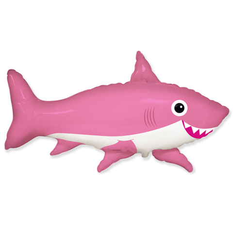 F Фигура, Счастливая акула, Розовый, 39''/99 см, 1 шт.