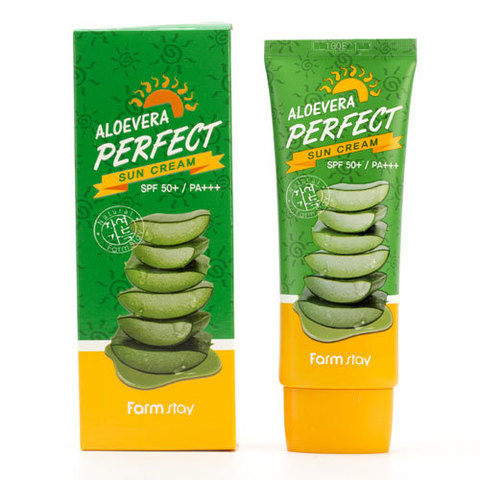 FarmStay Aloe Vera Perfect Sun Cream SPF 50+/PA+++ - Крем для лица и тела солнцезащитный