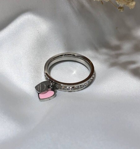 Кольцо Tiffany с розовым сердцем