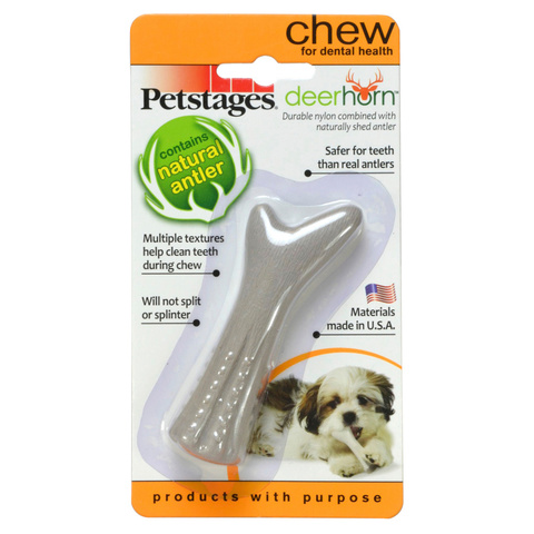 Petstages игрушка для собак Deerhorn, с оленьими рогами (9 см)