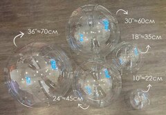 К Deco Bubble (Бабл), 24''/45 см, Прозрачный, Плоский, 1 шт. (В черной упаковке)