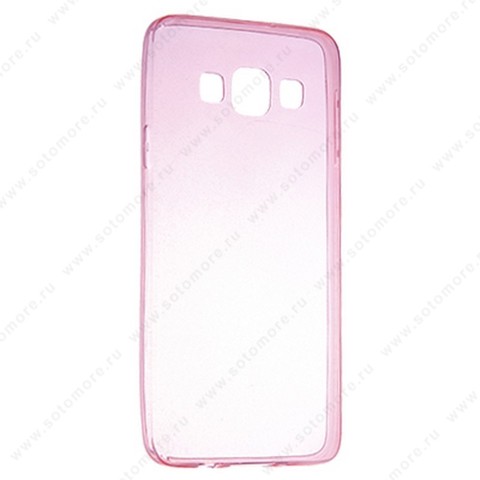 Накладка силиконовая ультра-тонкая для Samsung Galaxy A3 A300 2015 прозрачно-красная