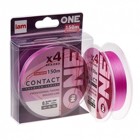 Плетеный шнур Number ONE Contact 4X-150 pink 0.3PE/0.090mm продажа от 4 шт.