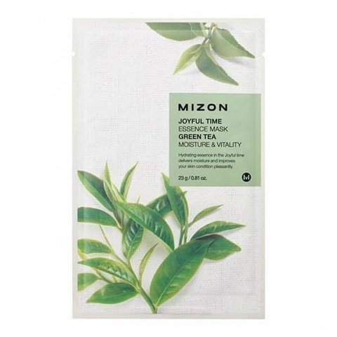Mizon Joyful Time Essence Mask Green Tea - Тканевая маска для лица с экстрактом зелёного чая