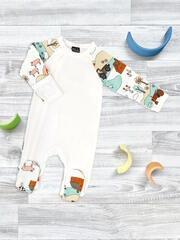 Комбинезон Mjölk Sleep and Play Ферма, с рукавом реглан, уценка