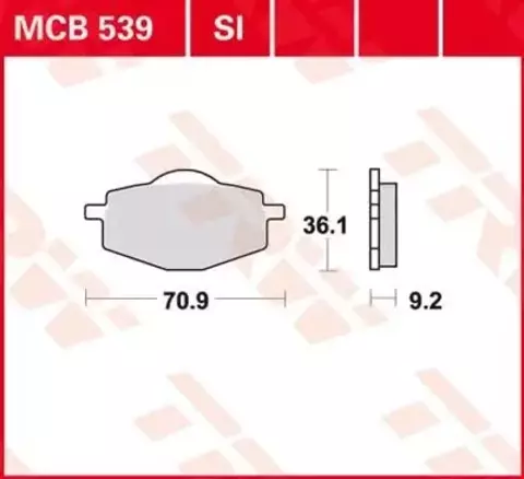 Колодки тормозные дисковые MCB539
