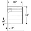 Шкафчик для раковины Geberit ONE, с двумя выдвижными ящиками: B=89.5см, H=46.5см, T=39.5см, Белый / Высокоглянцевое покрытие