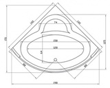 Угловая акриловая ванна ЭПЮРА 140