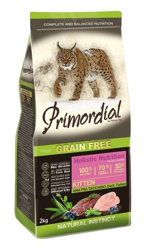 PRIMORDIAL сухой корм для котят беззерновой (утка,индейка) 400 г