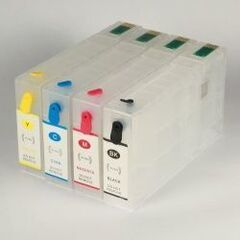 Перезаправляемые картриджи (ПЗК) для Epson WorkForce Pro WF-5110DW, WF-5620DWF (T7901-T7904, T7911-T7914), 4 картриджа с чипами