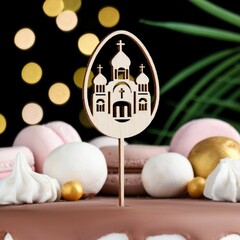 Топпер деревянный "Храм", 5х15 см