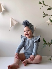 Боди лапша с длинным рукавом и крылышками, Голубой