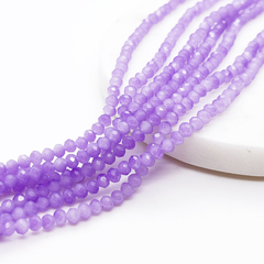 Бусины стекло, цвет лавандовый, размер около 3*4 мм, цена за нить 38 см