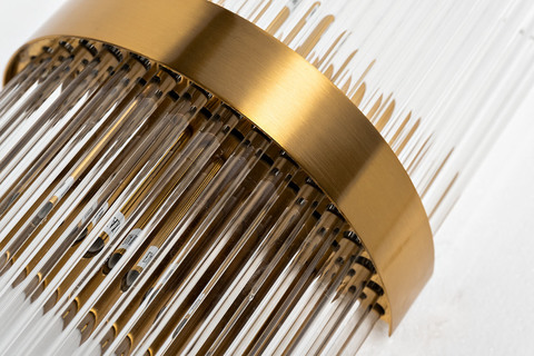 Бра настенное для спальни 54x11x20см Garda Decor прозрачное стекло/латунь