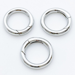 Замок-кольцо, цвет серебро (родий), диаметр 18 мм, цена за 1 шт