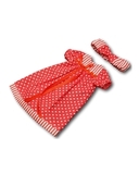 Платье хлопковое горох - Красный. Одежда для кукол, пупсов и мягких игрушек.