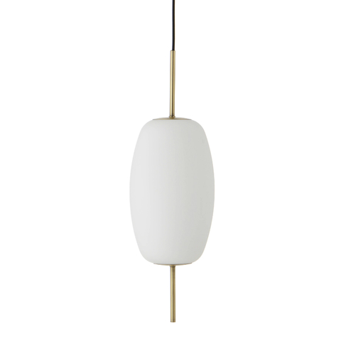 Лампа подвесная Silk, D20 см, белое опаловое стекло