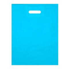 Голубой полиэтиленовый пакет с вырубной ручкой 30*40+3см 70мкм