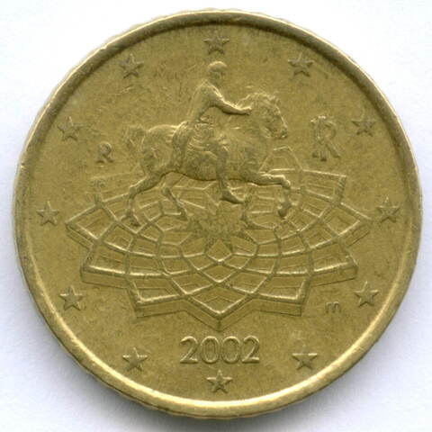50 евроцентов 2002 год. Италия. Регулярный выпуск. Тип 1. Нордик VF