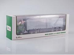 MAZ-6422 with semitrailer-container-carrier MAZ-938920 green-gray 1:43 AutoHistory