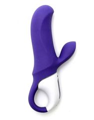 Фиолетовый вибратор Satisfyer Vibes Magic Bunny с клиторальным отростком - 17,6 см. - 