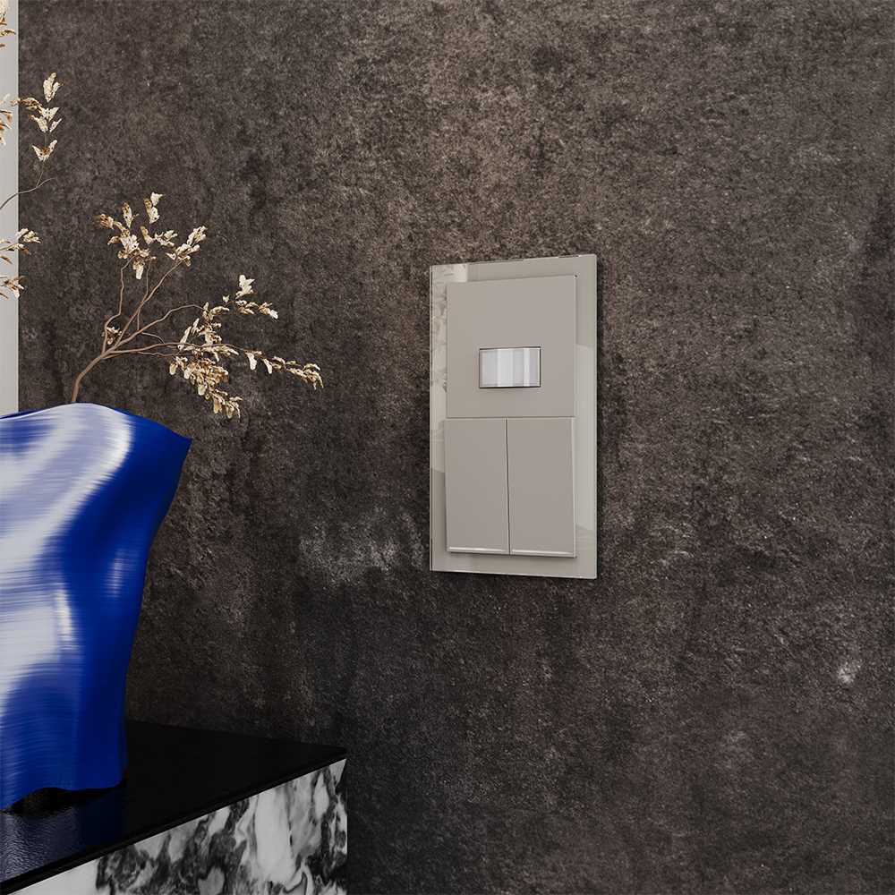 Рамка стеклянная Voltum S70 на 2 поста, (кашемир, стекло) VLS110203