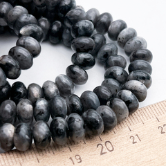 Ларвикит бусины, рондель, размер около 4,9*8 мм, цена за 18-19 шт (1/4 нити)