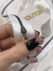 Молния металл, AM, на атласной тесьме, 4 мм, цвет 2101, белый