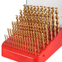 Набор сверл по металлу 1-10мм 91шт DIN338 HSSE-Co5 TiN 130° (пл. кейс) H-Tools PRO 215223TPRO